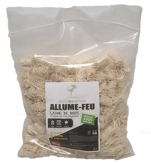 allume feu laine de bois 2 kg Tinténiac